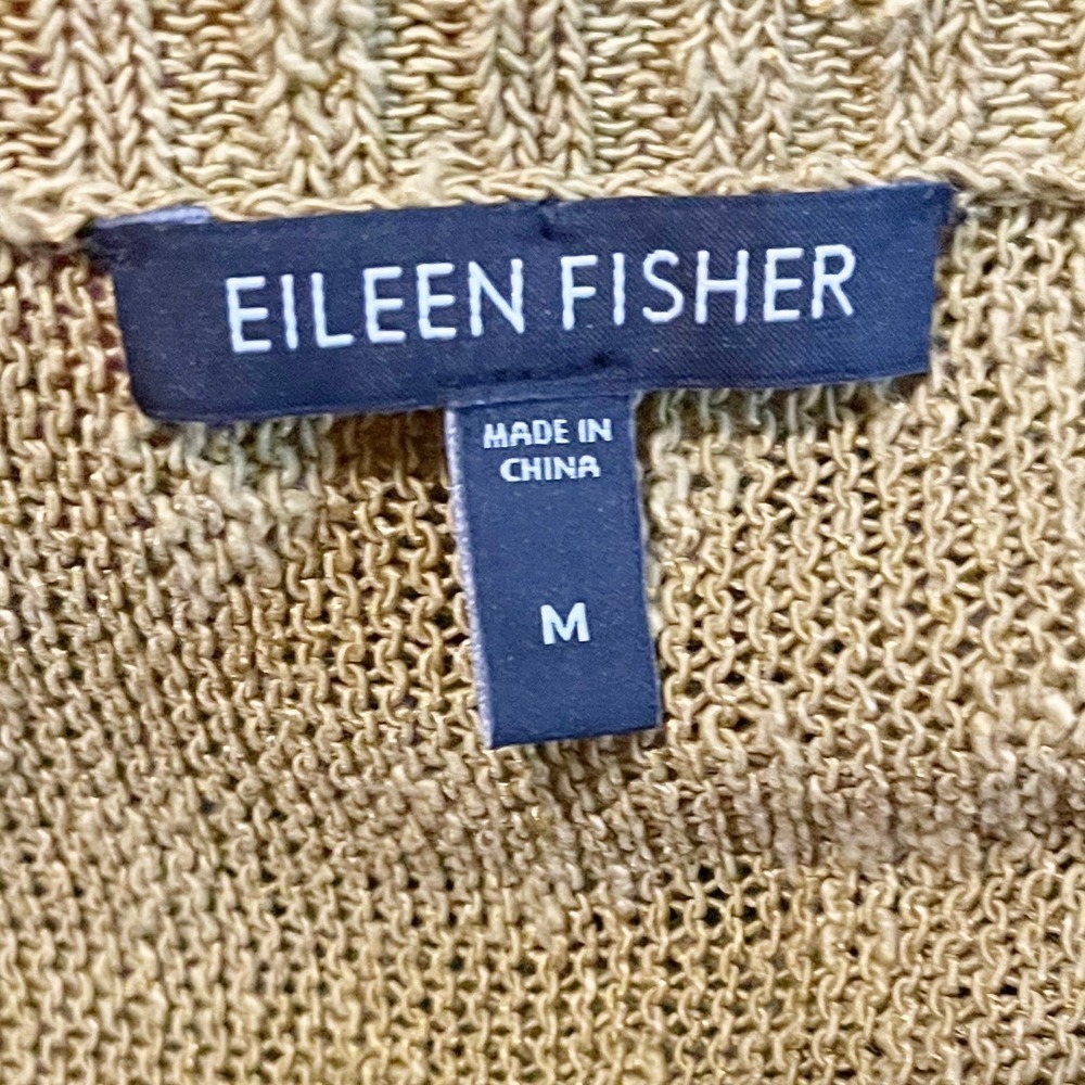 Eileen Fisher Linen Blend V Neck High Low Short Dolman Sleeve Top Green Size M - Picture 6 of 9